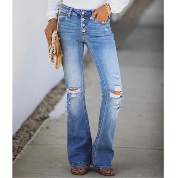 STILL INTERESTED RELISTED UNDER JEANS KanCan | Mid Rise Button Fly Flare Jeans - Picture 3 of 16